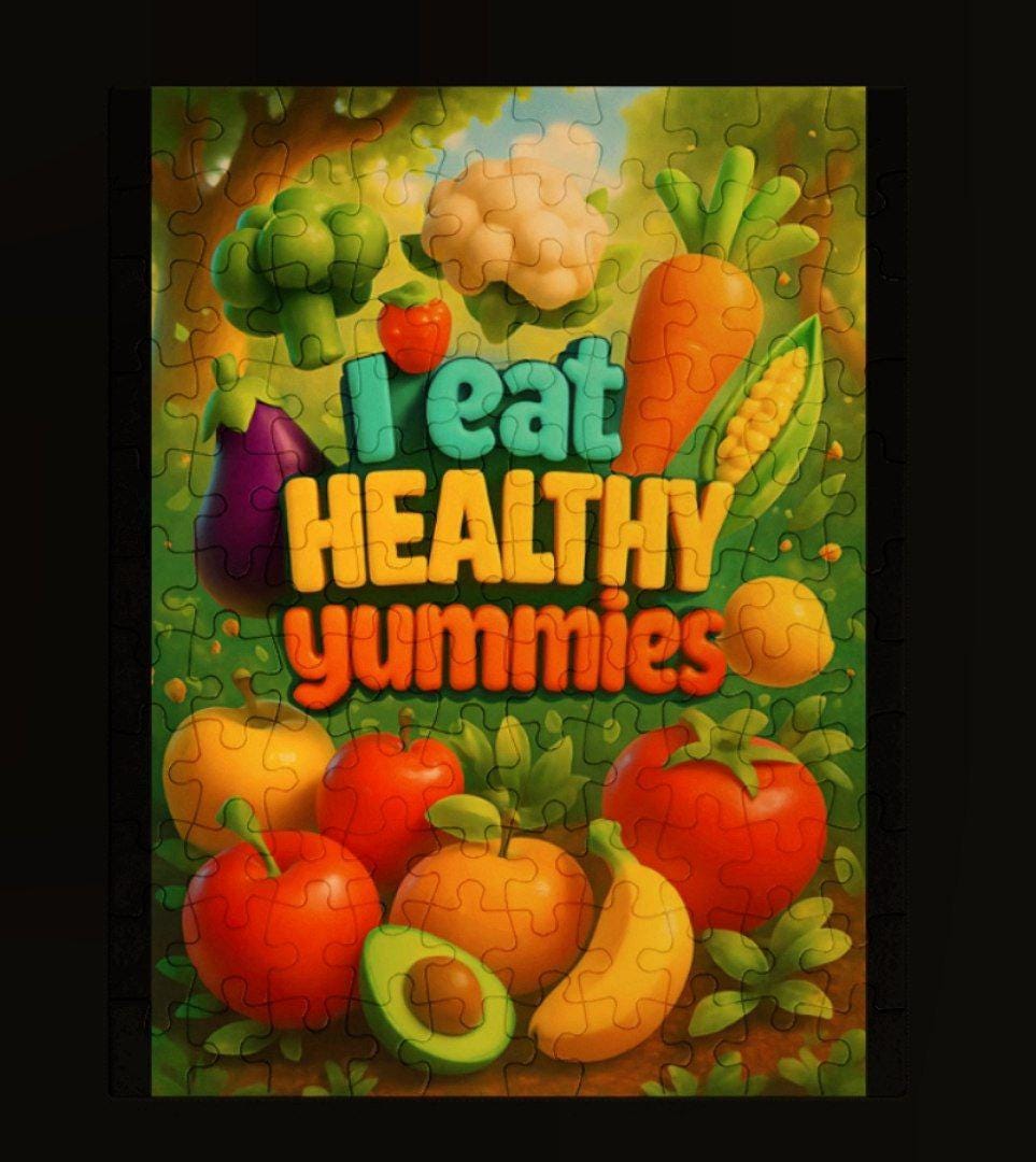 kids Healthy eating Jigsaw puzzle toy with tin