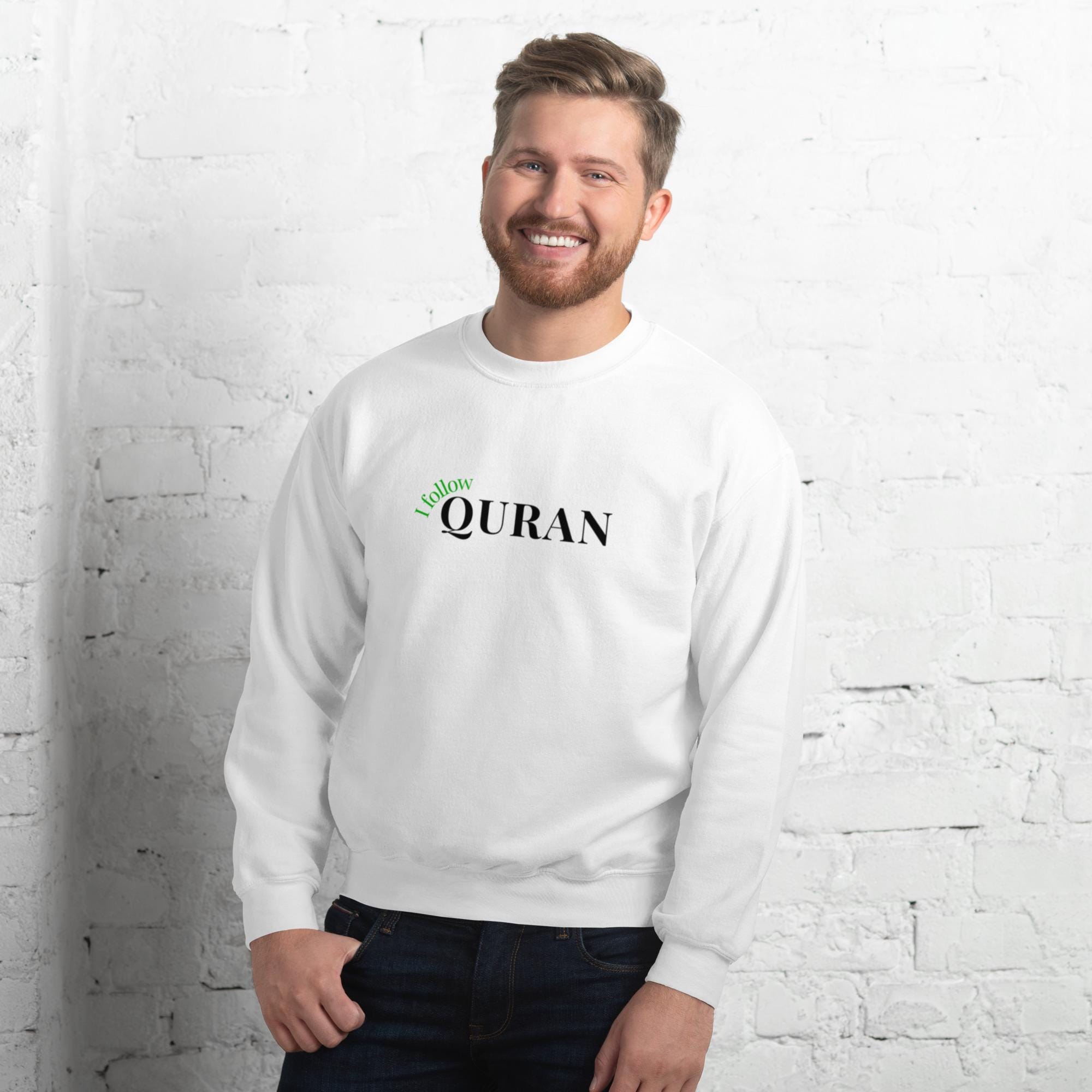 I follow Quran - Islamic Men's sweater for muslim youth