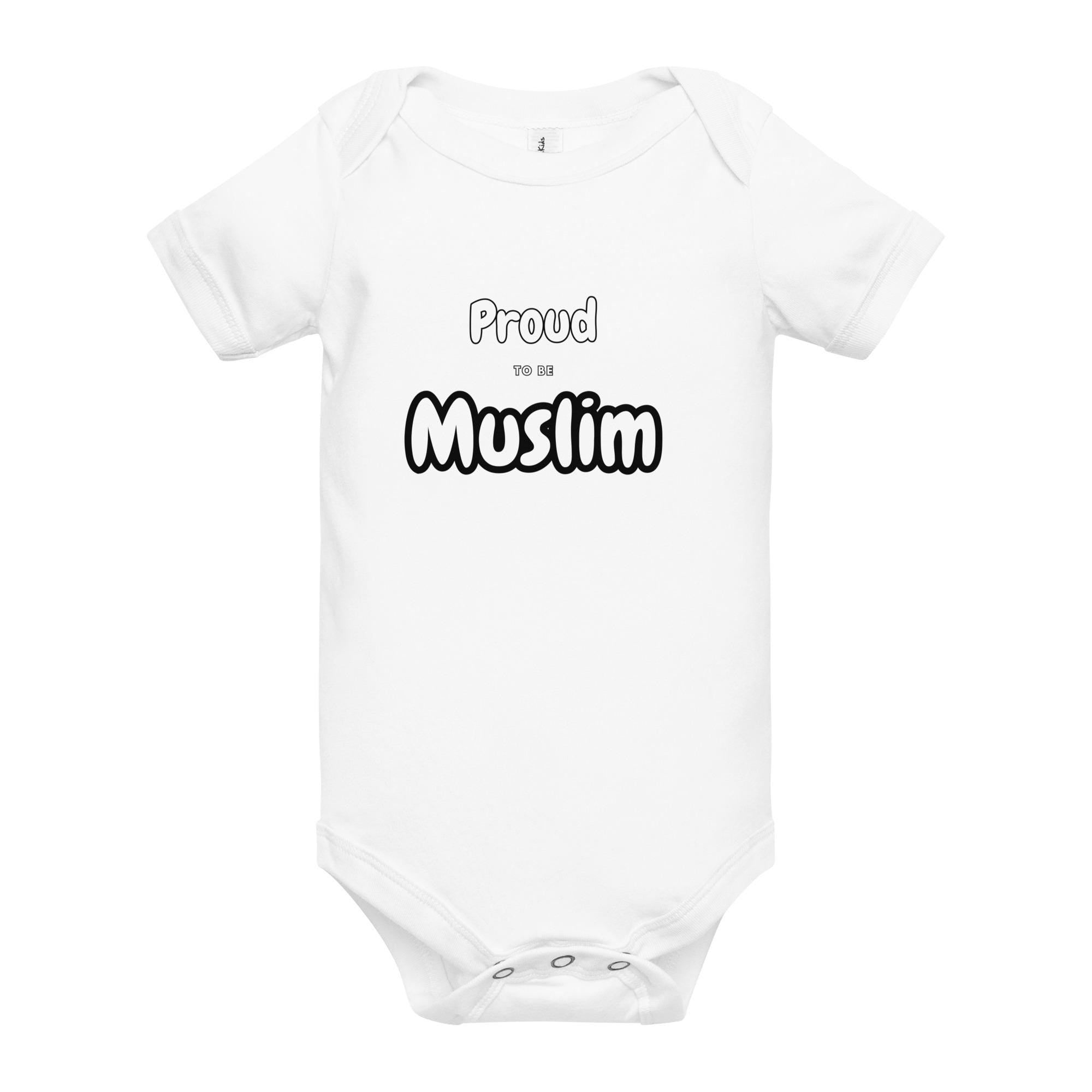 Proud to be Muslim - Baby short sleeve premium quality baby gro