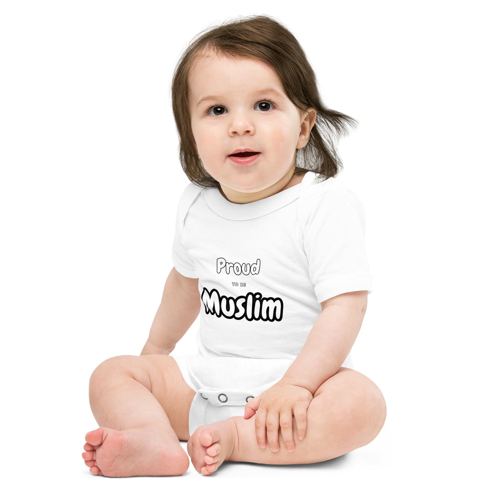 Proud to be Muslim - Baby short sleeve premium quality baby gro