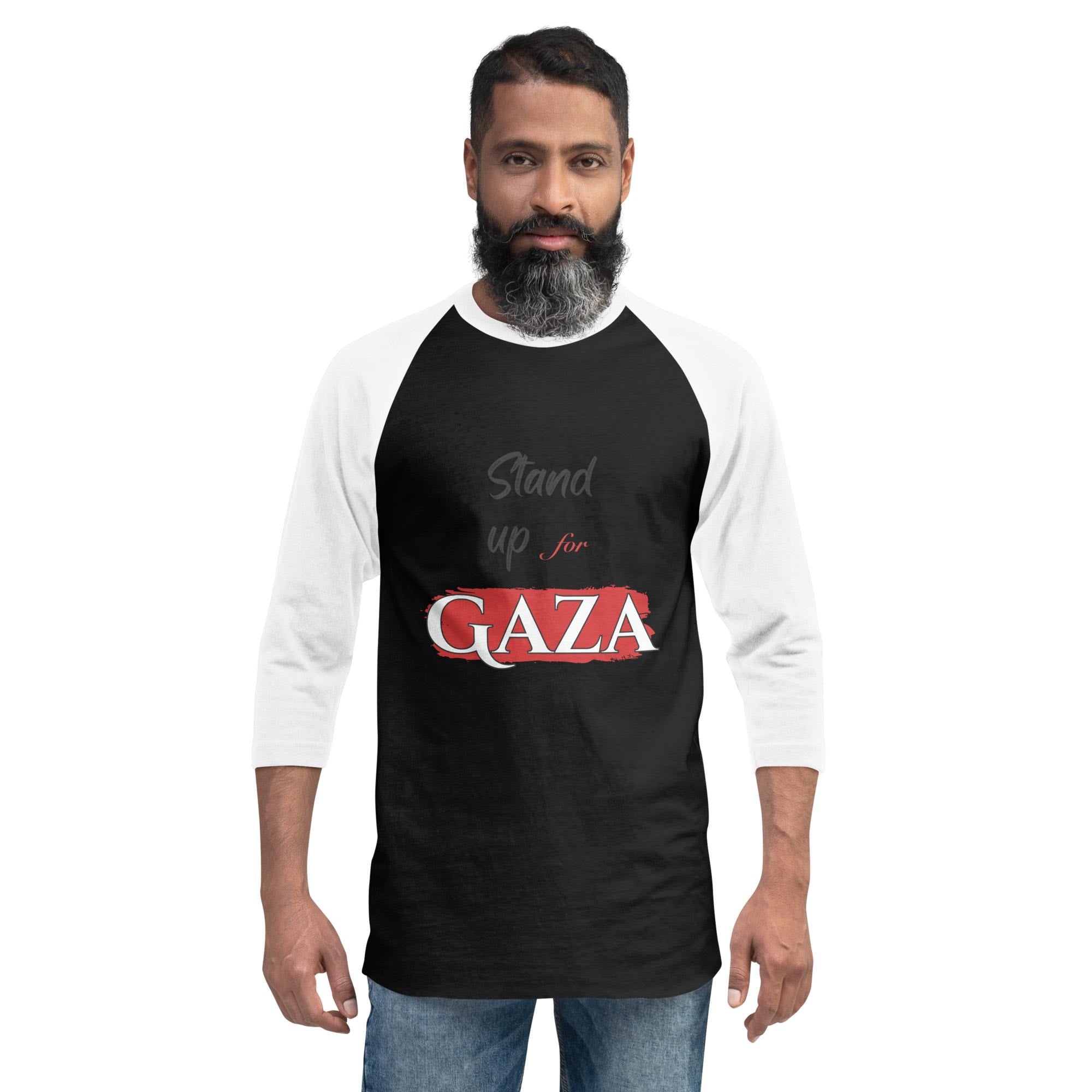 Gaza support Men's clothing - Elegant 3/4 sleeve raglan shirt